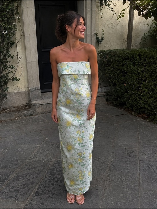 Katie May Dresses & Skirts - Katie May Elin Strapless Jacquard Floral Gown